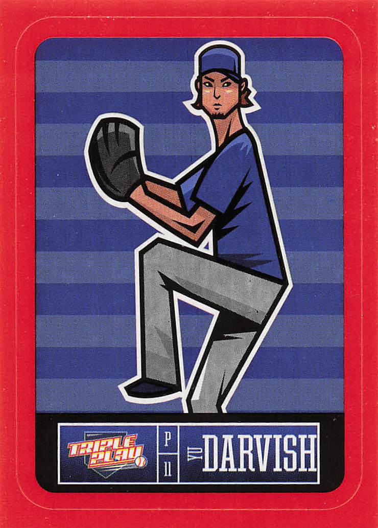 2013 Panini Triple Play Baseball Stickers Red Yu Darvish #25