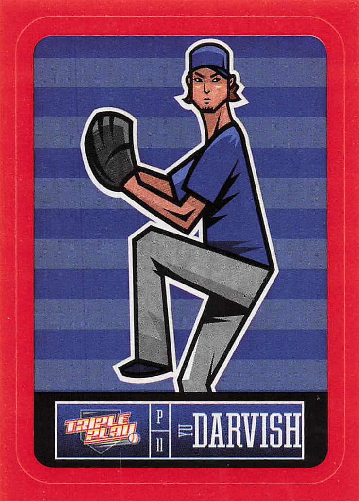 2013 Panini Triple Play Baseball Stickers Red Yu Darvish #25