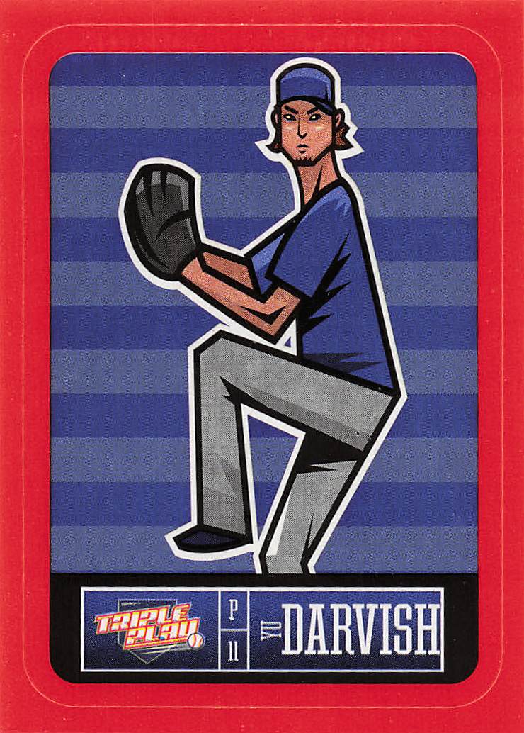 2013 Panini Triple Play Baseball Stickers Red Yu Darvish #25