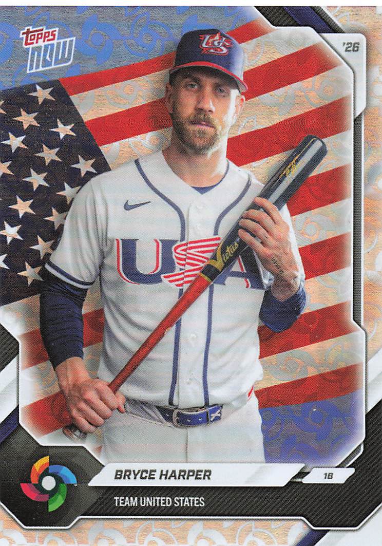 2026 Topps Now World Baseball Classic Team USA WBC Logo Bryce Harper #USA11