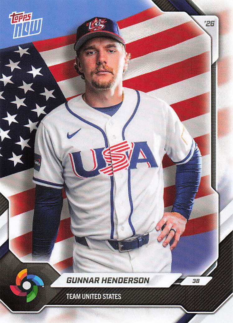 2026 Topps Now World Baseball Classic Team USA Baseball Gunnar Henderson #USA05