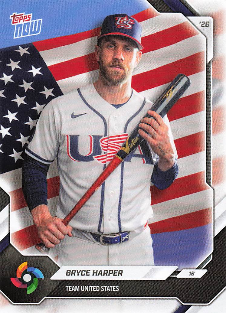 2026 Topps Now World Baseball Classic Team USA Baseball Bryce Harper #USA11