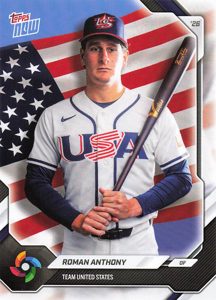 2026 Topps Now World Baseball Classic Team USA Baseball Roman Anthony #USA12