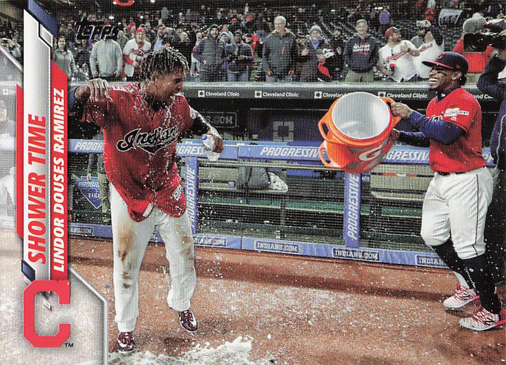 2020 Topps Update Baseball Shower Time (Jose Ramirez / Francisco Lindor) #U-256