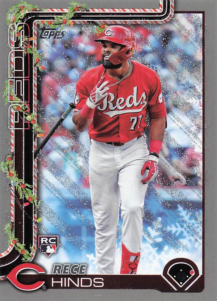 2025 Topps Holiday Baseball Silver Glitter Holiday Rece Hinds #H168 Rookie
