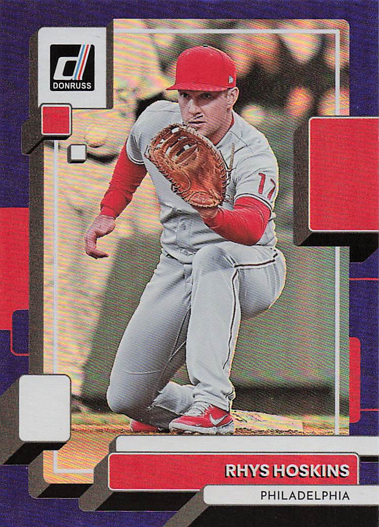 2022 Donruss Baseball Holo Purple Rhys Hoskins #186