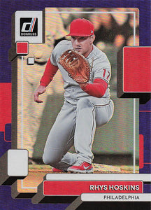2022 Donruss Baseball Holo Purple Rhys Hoskins #186