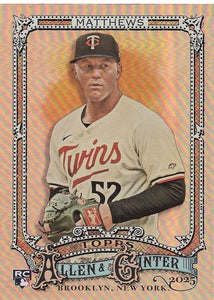2025 Topps Allen & Ginter Baseball Silver Portrait Zebby Matthews #235 Rookie
