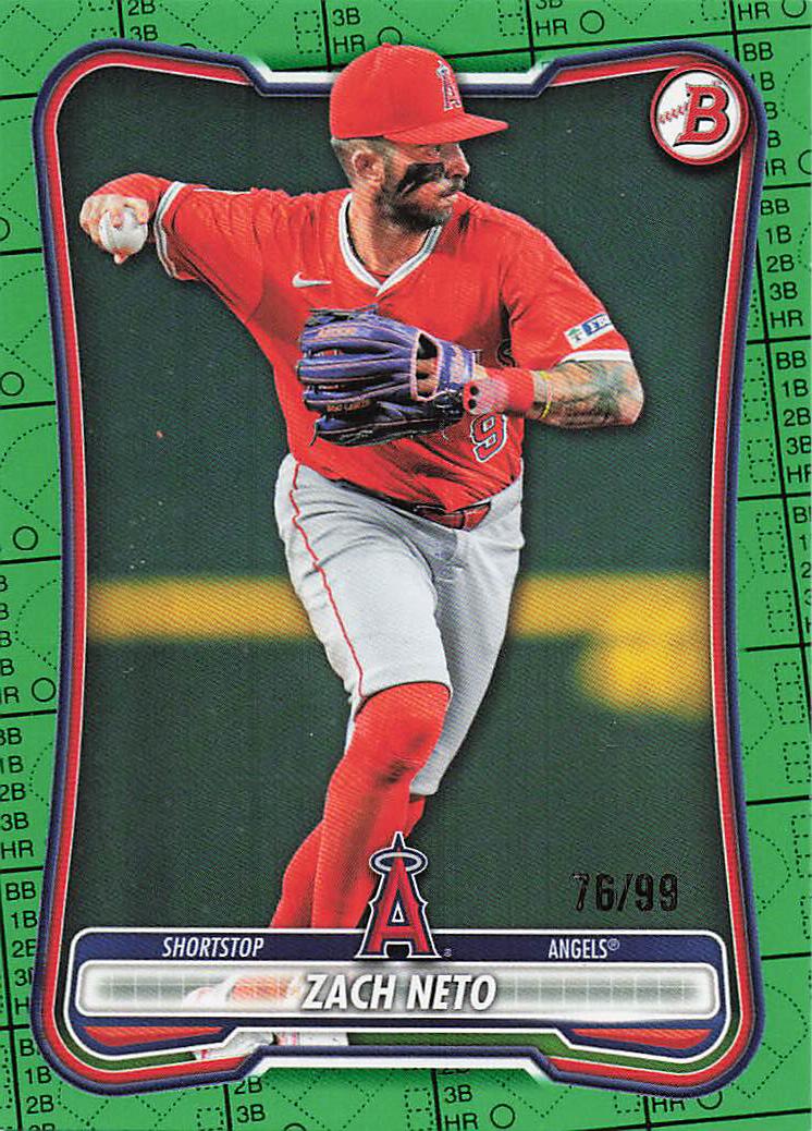2026 Bowman Baseball Green Pattern 76/99 Zach Neto #42
