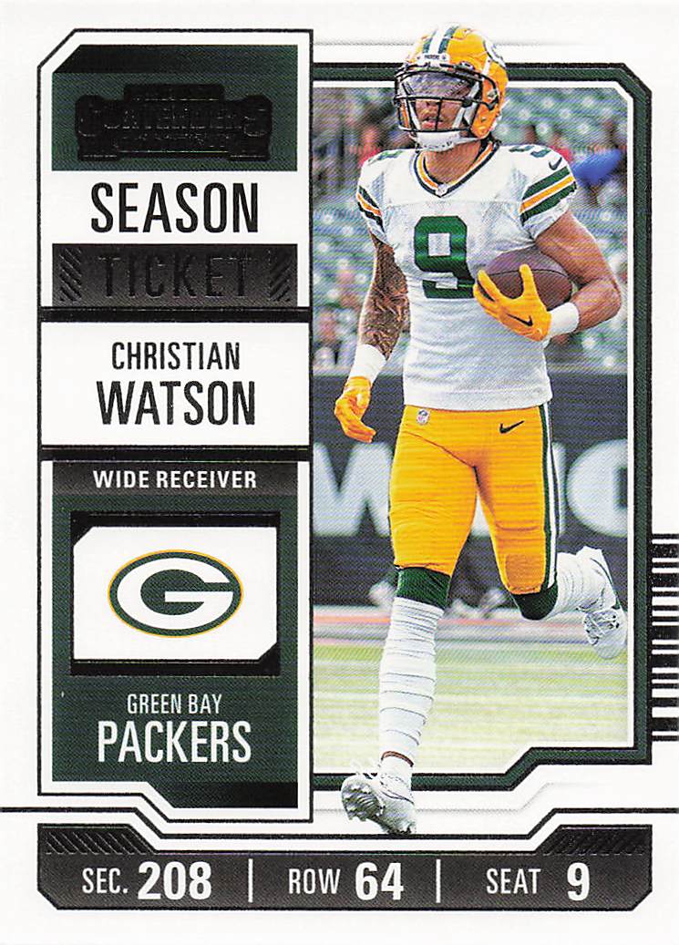 2023 Panini Contenders Football Season Ticket Retail Christian Watson #37