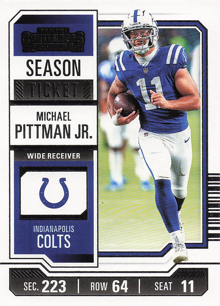2023 Panini Contenders Football Season Ticket Retail Michael Pittman Jr. #44