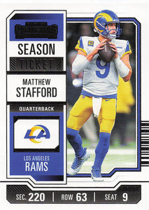 2023 Panini Contenders Football Season Ticket Retail Matthew Stafford #62