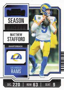 2023 Panini Contenders Football Season Ticket Retail Matthew Stafford #62