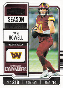 2023 Panini Contenders Football Season Ticket Retail Sam Howell #100