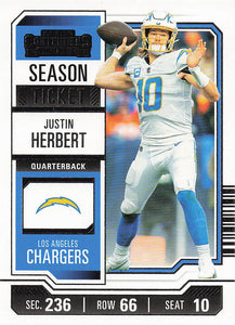 2023 Panini Contenders Football Season Ticket Retail Justin Herbert #59