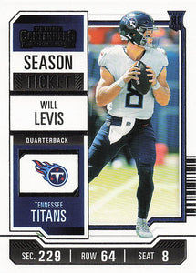 2023 Panini Contenders Football Will Levis #97 Rookie