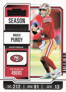2023 Panini Contenders Football Season Ticket Retail Brock Purdy #86