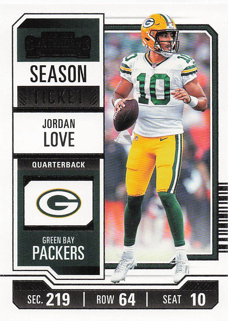 2023 Panini Contenders Football Season Ticket Retail Jordan Love #39