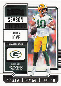2023 Panini Contenders Football Season Ticket Retail Jordan Love #39