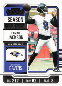2023 Panini Contenders Football Season Ticket Retail Lamar Jackson #9