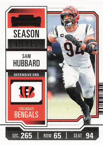 2023 Panini Contenders Football Season Ticket Retail Sam Hubbard #23