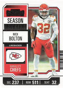 2023 Panini Contenders Football Season Ticket Retail Nick Bolton #50