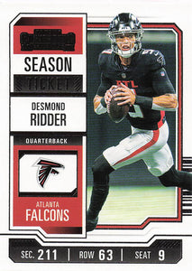 2023 Panini Contenders Football Season Ticket Retail Desmond Ridder #4