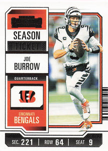 2023 Panini Contenders Football Season Ticket Retail Joe Burrow #22