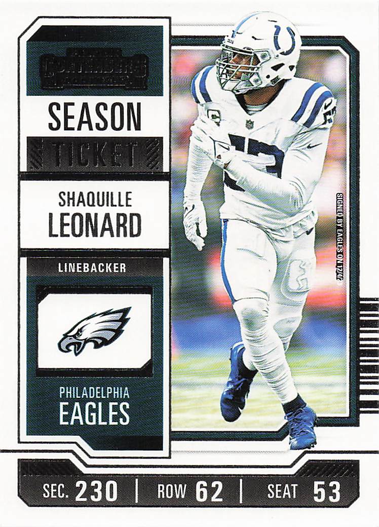 2023 Panini Contenders Football Season Ticket Retail Shaquille Leonard #45