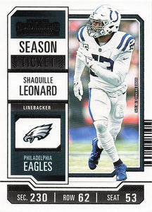 2023 Panini Contenders Football Season Ticket Retail Shaquille Leonard #45