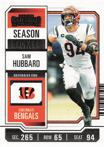 2023 Panini Contenders Football Season Ticket Retail Sam Hubbard #23
