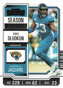 2023 Panini Contenders Football Season Ticket Retail Foye Oluokun #46