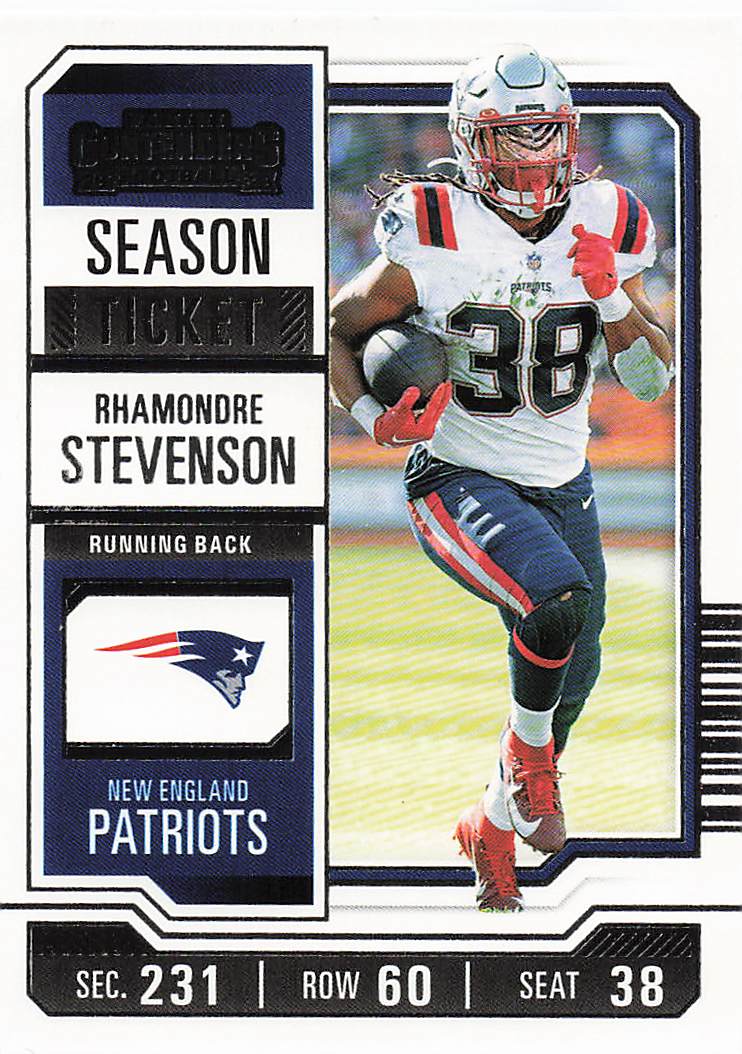 2023 Panini Contenders Football Season Ticket Retail Rhamondre Stevenson #71