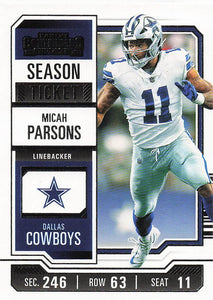 2023 Panini Contenders Football Season Ticket Retail Micah Parsons #29