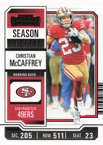 2023 Panini Contenders Football Season Ticket Retail Christian McCaffrey #87