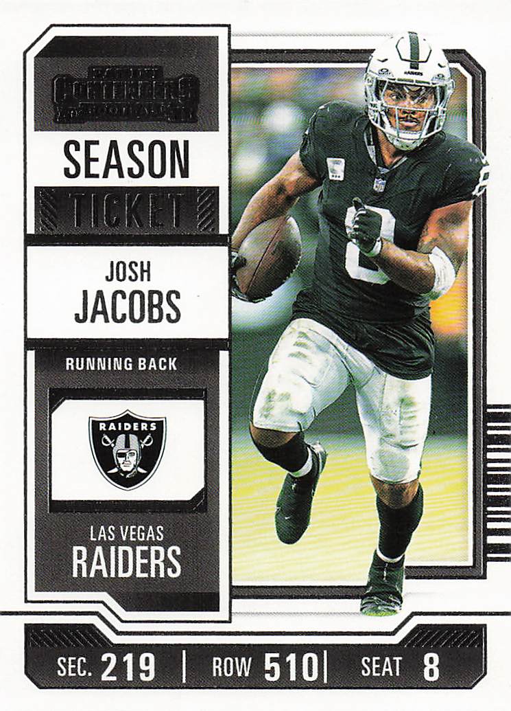 2023 Panini Contenders Football Season Ticket Retail Josh Jacobs #55