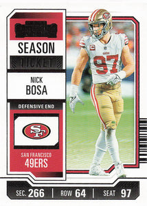 2023 Panini Contenders Football Season Ticket Retail Nick Bosa #88