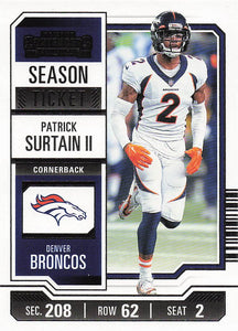 2023 Panini Contenders Football Season Ticket Retail Patrick Surtain II #31