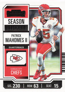 2023 Panini Contenders Football Season Ticket Retail Patrick Mahomes II #51