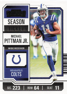 2023 Panini Contenders Football Season Ticket Retail Michael Pittman Jr. #44