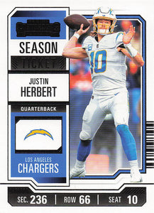 2023 Panini Contenders Football Season Ticket Retail Justin Herbert #59