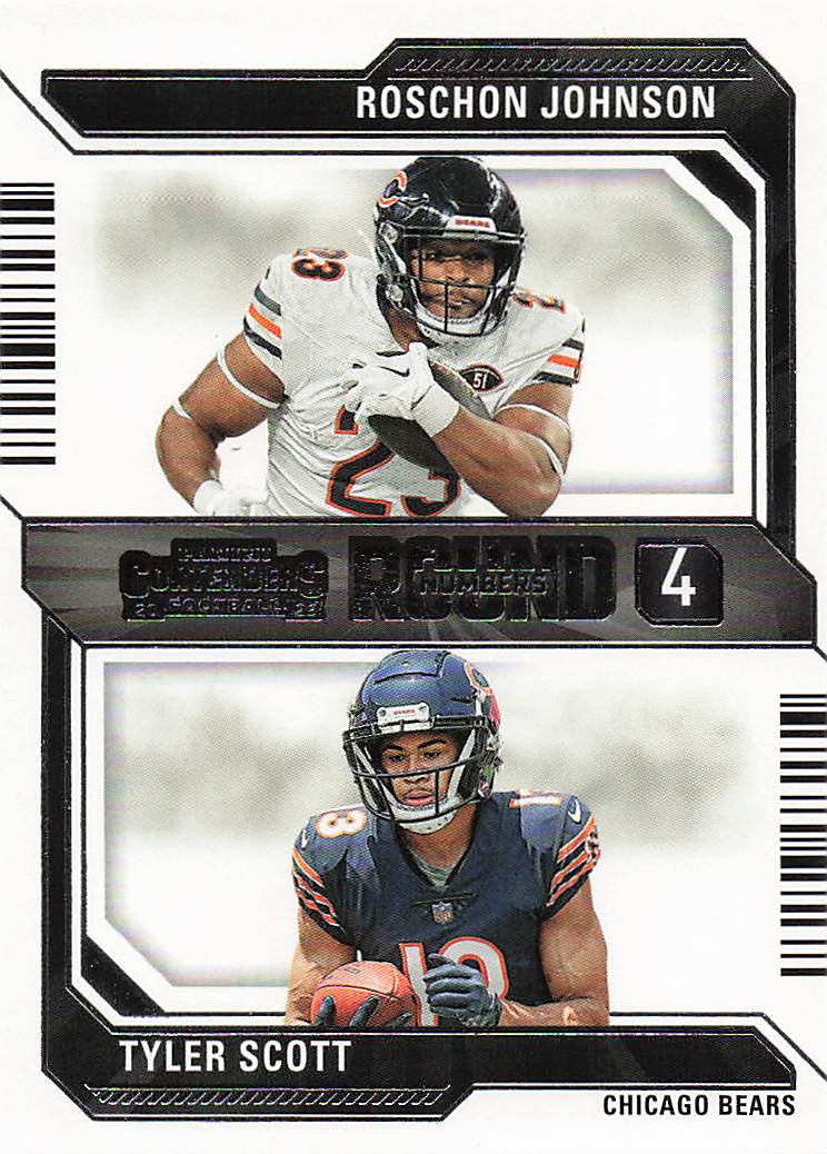 2023 Panini Contenders Football Round Numbers Roschon Johnson / Tyler Scott #19