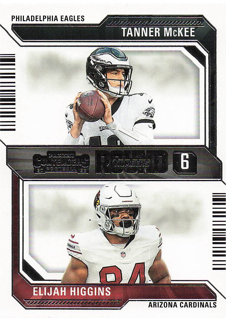 2023 Panini Contenders Football Round Numbers Tanner McKee / Elijah Higgins #24