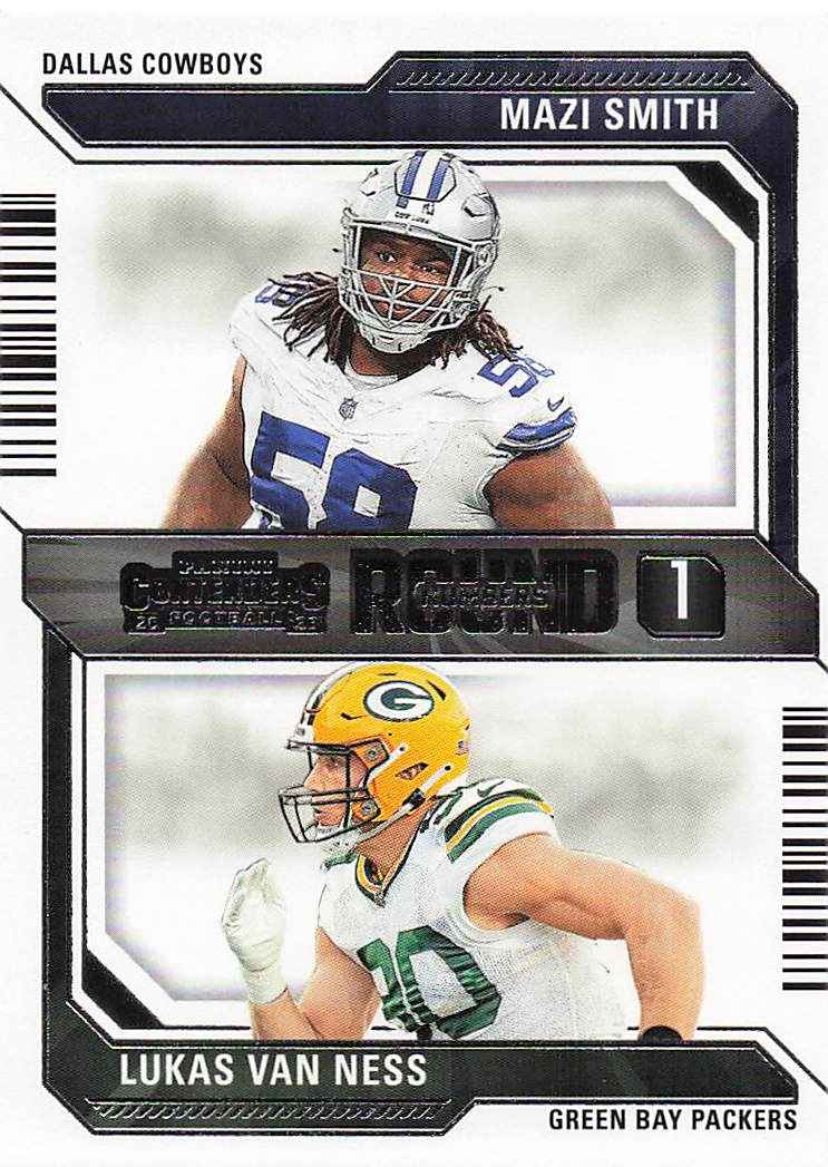 2023 Panini Contenders Football Round Numbers Mazi Smith / Lukas Van Ness #7