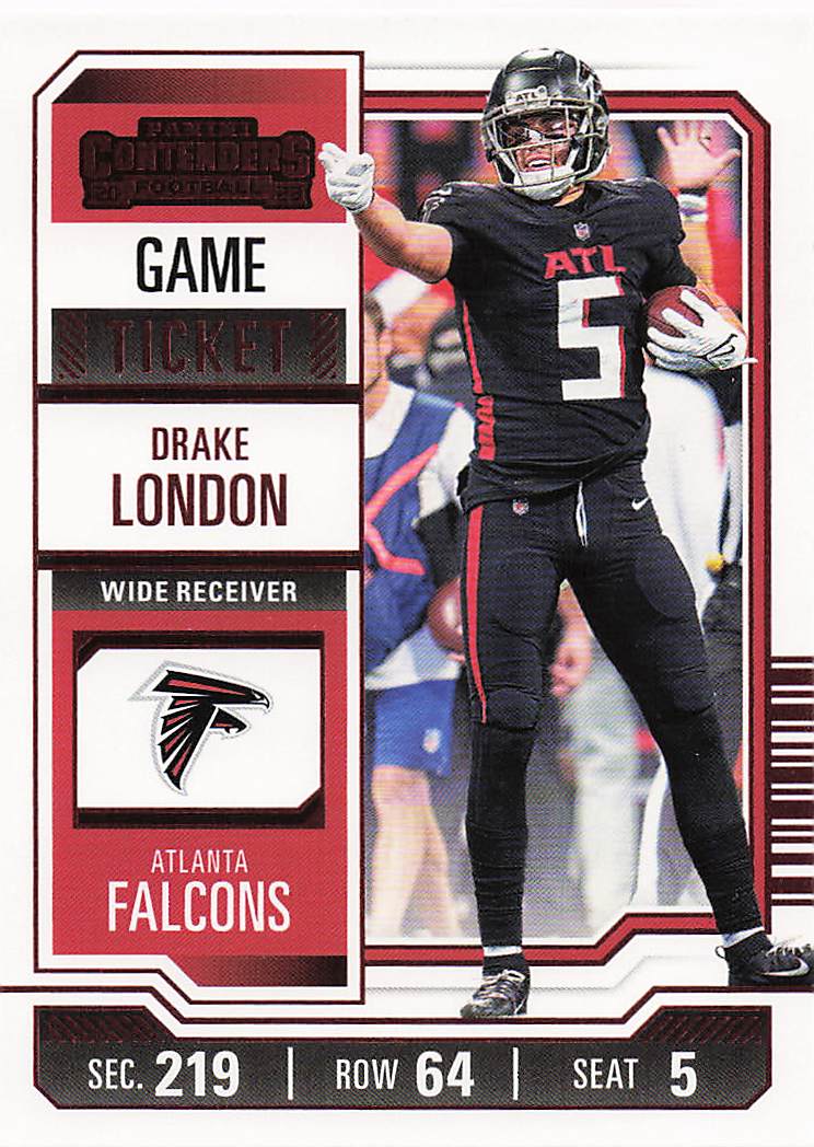 2023 Panini Contenders Football Game Ticket Red Drake London #5