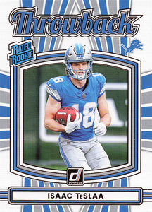 2025 Donruss Football Rated Rookies Throwback Isaac TeSlaa #22
