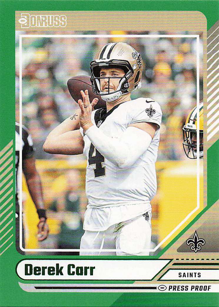 2024 Donruss Football Press Proof Green Derek Carr #60