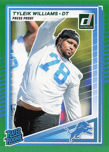 2025 Donruss Football Press Proofs Green Tyleik Williams #360 Rookie