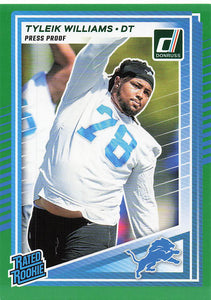 2025 Donruss Football Press Proofs Green Tyleik Williams #360 Rookie