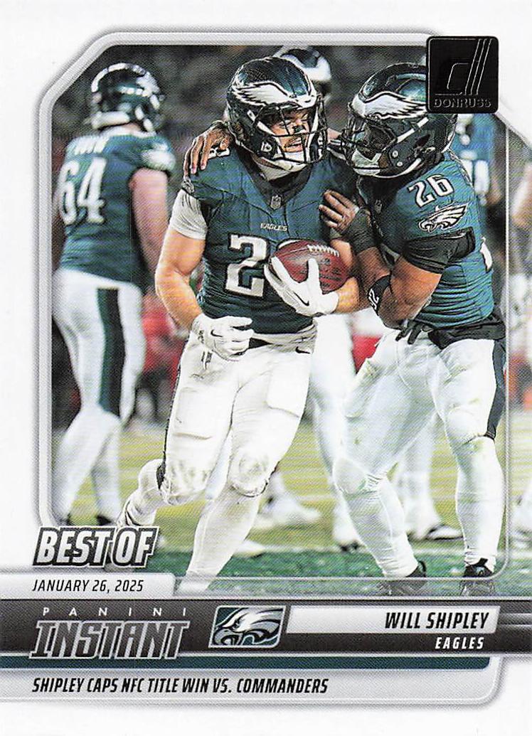 2025 Donruss Football Best of Instant Will Shipley #INS-WSY